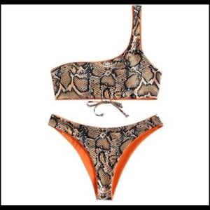 Reversible snake skin swimsuit